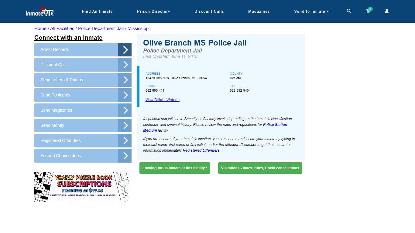 Olive Branch MS Police Jail & Inmate Search - Olive Branch, MS